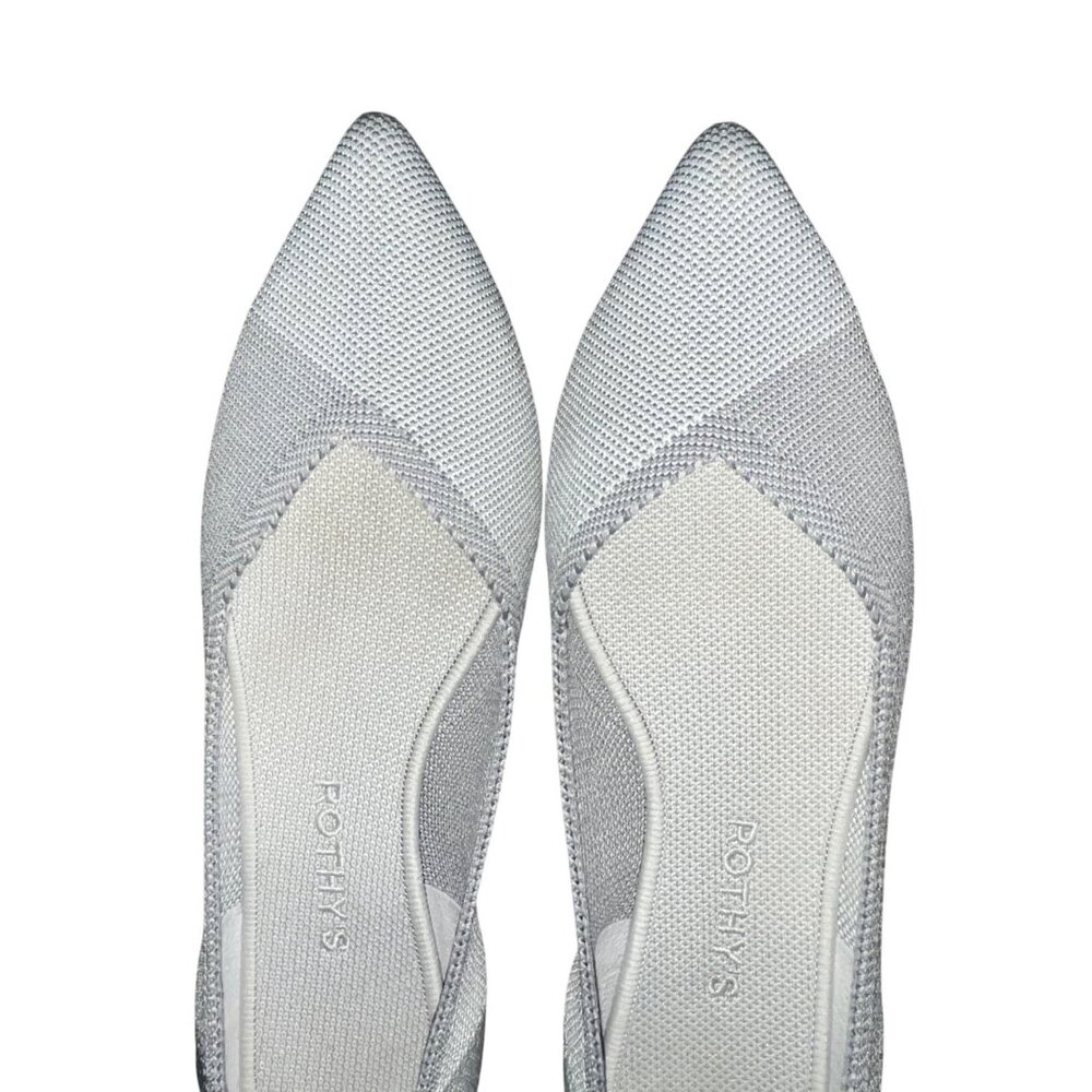 Rothy’s Pointed Flats Women’s 10.5 Gray Blue Trim Knit Used - Picture 13 of 14